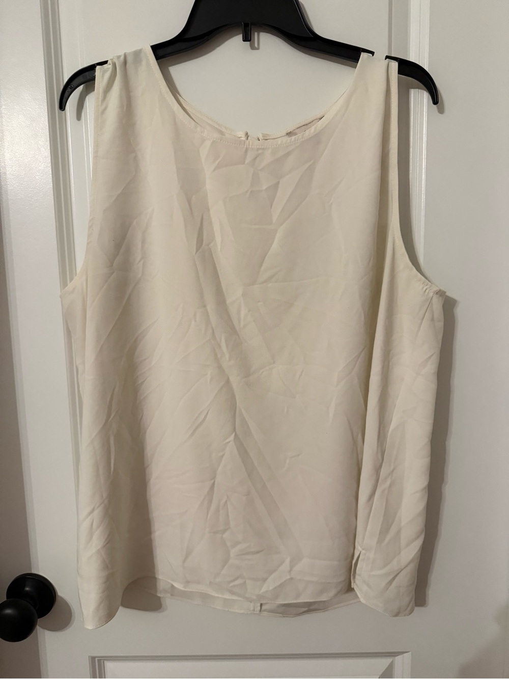LOFT Cream Sleeveless Silk-Look Camisole
